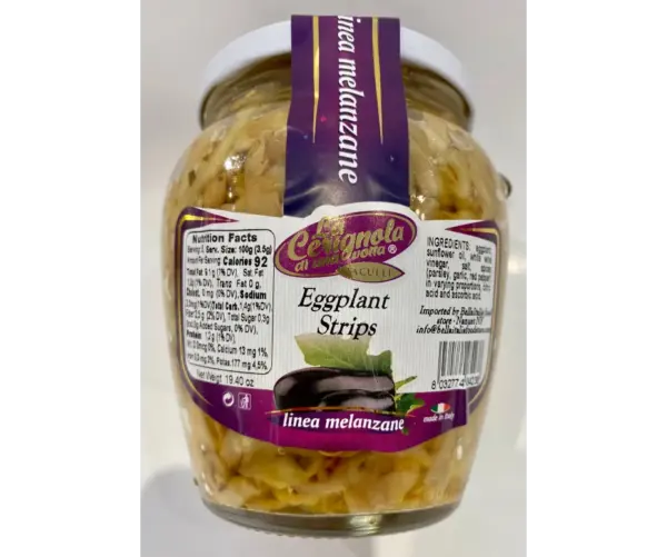 La Cerignola Eggplant Strips 550g - Premium Italian Vegetable