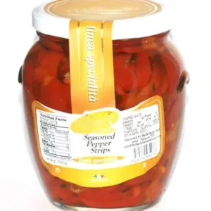 La Cerignola Italian Seasoned Sliced Peppers Jar 550g