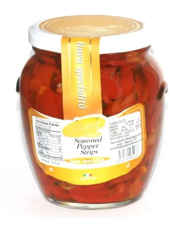 La Cerignola Italian Seasoned Sliced Peppers Jar 550g