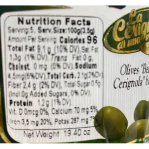 La Cerignola Jumbo Whole Green Olives 19.4 oz Can