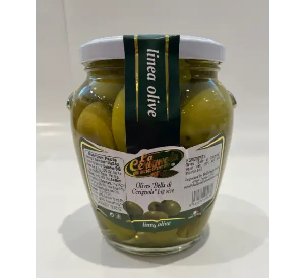 La Cerignola Jumbo Whole Green Olives 19.4 oz Can - Image 2