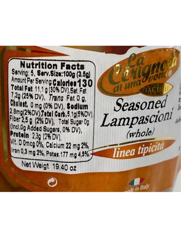 La Cerignola Seasoned Lampascioni Authentic Italian Bulbs 19.4 oz - Image 2