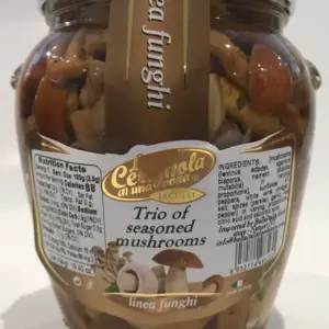 La Cerignola Seasoned Mushrooms Trio - 550g Italian Gourmet Blend