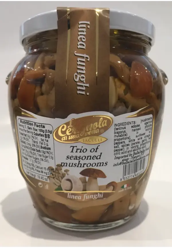 La Cerignola Seasoned Mushrooms Trio - 550g Italian Gourmet Blend