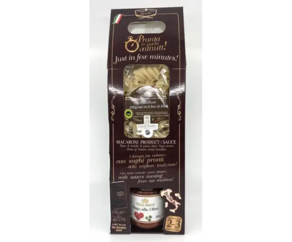 La Fabbrica Pasta Fusilloni with Olive Sauce - 250g & 180g Pack - Image 4