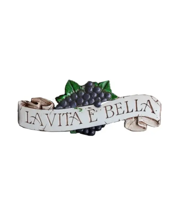 La Vita e Bella Grape Wall Art Plaque Decor