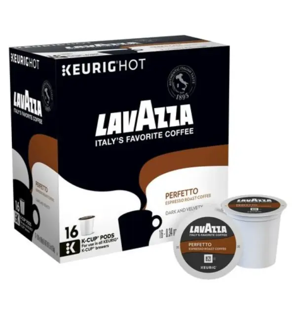 Lavazza Perfetto Espresso K-Cup Pods 5.5oz Dark Roast Coffee