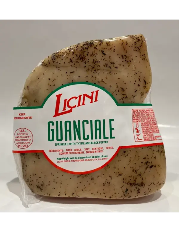 Licini Premium Guanciale with Thyme & Black Pepper - 12 oz
