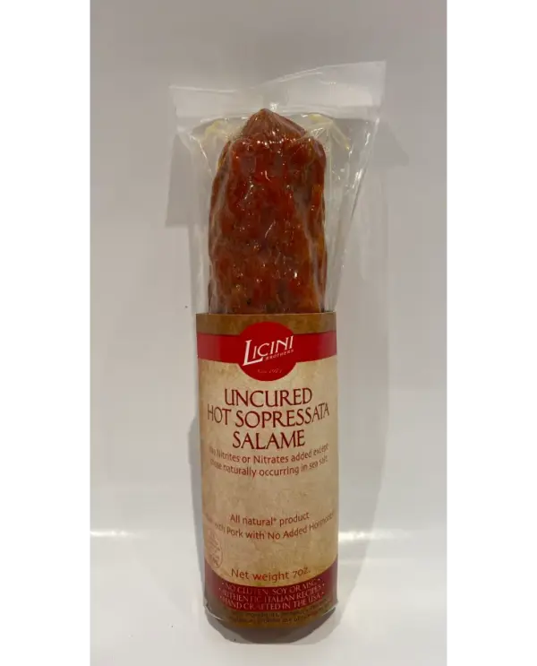 Licini Uncured Hot Sopressata Salami Gluten Free 7oz