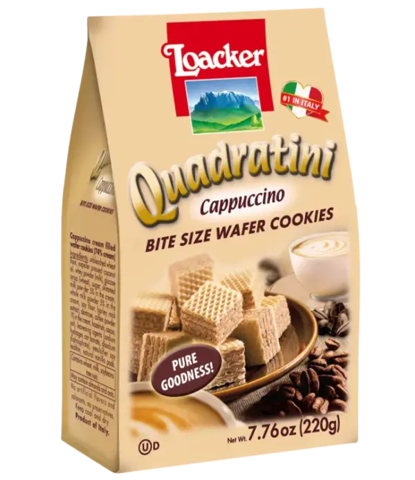 Loacker Cappuccino Wafers Quadratini 220g Pack