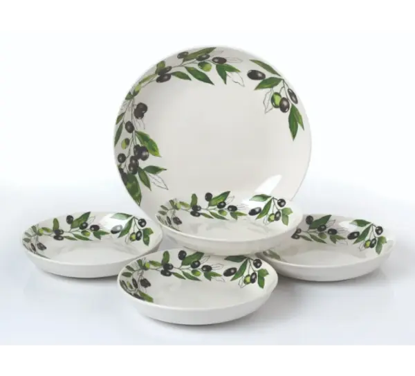 Lorren Home Trends Olive Green 5-Piece Pasta Serving Set