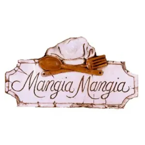Mangia Mangia Chef Hat Wall Art for Kitchen Decor