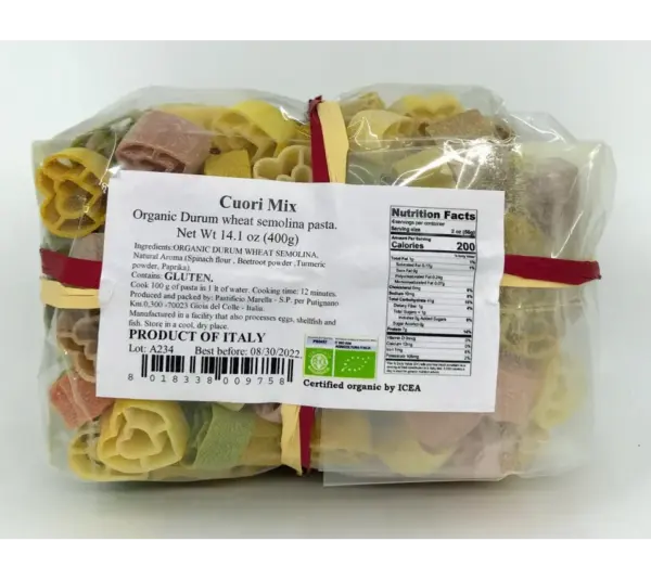 Marella Organic Durum Wheat Heart Tricolor Pasta 400g - Image 2