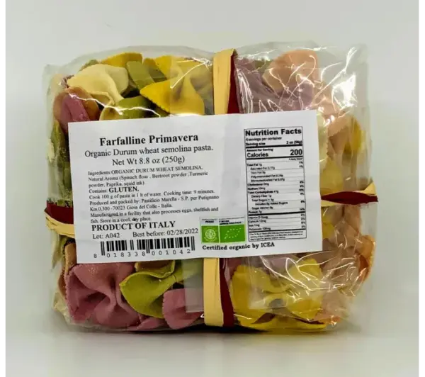 Marella Organic Wheat Farfalline Pasta Trio Color 250g - Image 2