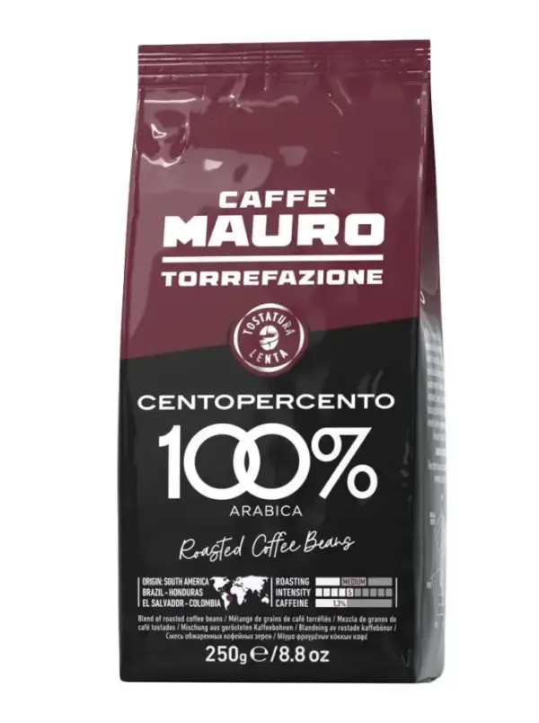 Mauro Centopercento Espresso Beans Whole Bean Coffee Blend