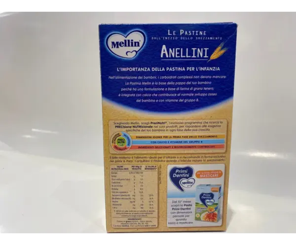 Mellin Anellini Baby Pasta Rings 320g for Weaning & Toddlers
