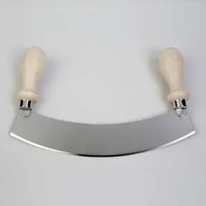 Mezzaluna Knife with Ergonomic Handle for Easy Chopping