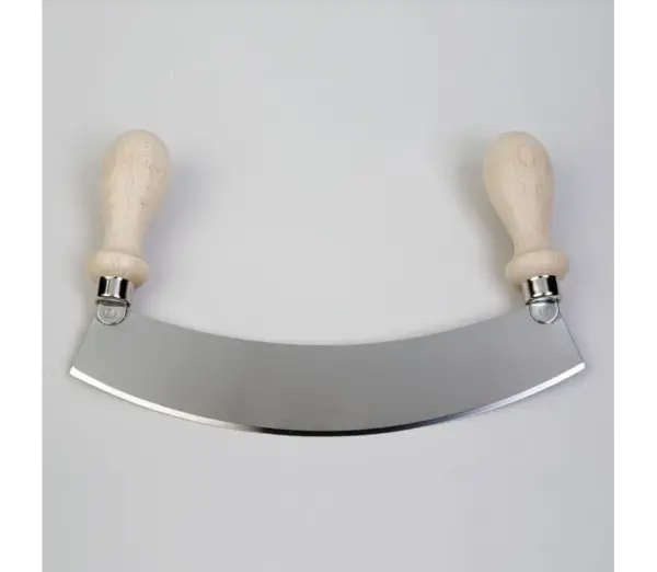 Mezzaluna Knife with Ergonomic Handle for Easy Chopping