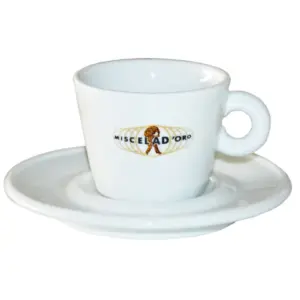 Miscela D'Oro Large Cappuccino Cup & Saucer Set - 9oz Ceramic Mug