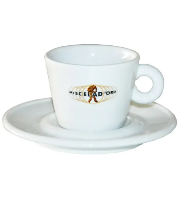 Miscela D'Oro Large Cappuccino Cup & Saucer Set - 9oz Ceramic Mug
