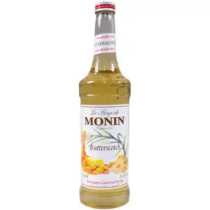 Monin Butterscotch Syrup 25.4 oz Bottle - Sweet Dessert Topping