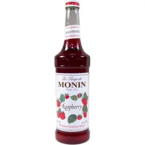 Monin Raspberry Syrup 25.4 oz - Natural Fruit Flavor for Cocktails & Drinks