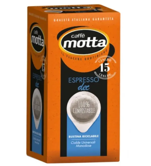 Motta Decaf Coffee Pods 50 Count - E.S.E. Compatible Espresso Capsules