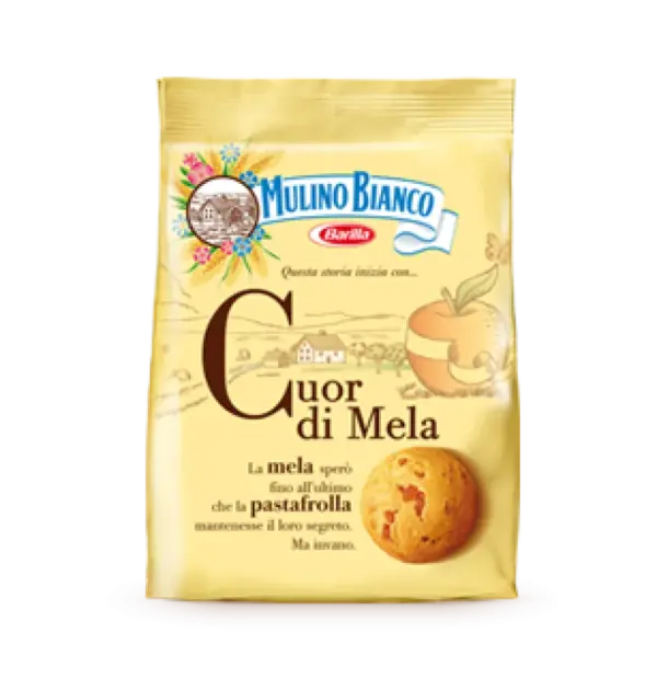 Mulino Bianco Cuor di Mela Apple Cookies Biscuits 250g