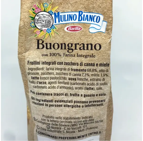 Mulino Bianco Whole Grain Biscuits 350g Pack - Image 2