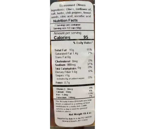 Natura Bonta Marinated Olives in Olive Oil Jar 19.4oz
