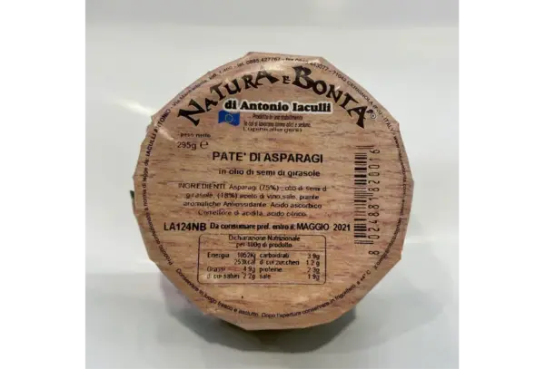 Natura E Bonta Asparagus Pate Spread 10.4 oz Jar