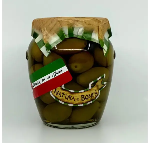 Natura E Bonta Green Olives in Brine 580ml Jar