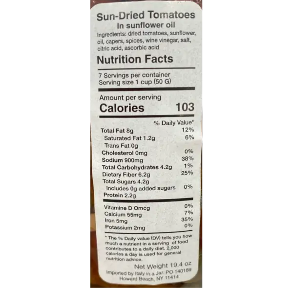 Natura E Bonta Sun Dried Tomatoes 19.4 oz Jar - Image 3