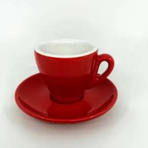 Nuova Point Milano 6-Piece Espresso Cup Set with Saucers - Red