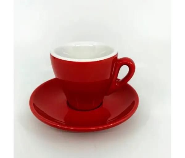Nuova Point Milano 6-Piece Espresso Cup Set with Saucers - Red