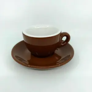 Nuova Point Sorrento Brown Espresso Cup & Saucer Set of 6