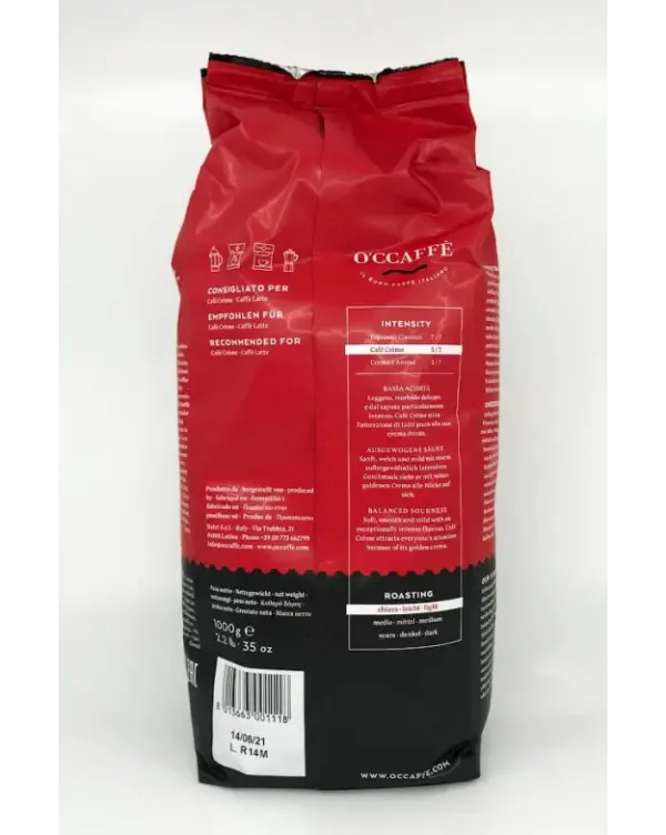 O' Caffe Cafe Creme Ground Coffee 1kg Bag