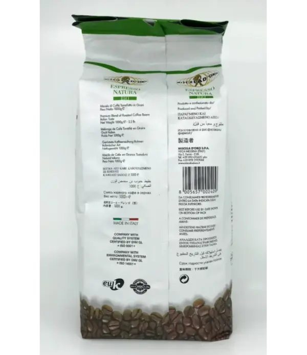 Organic Espresso Beans Miscela d'Oro Natura 2 lb Bag - Image 3