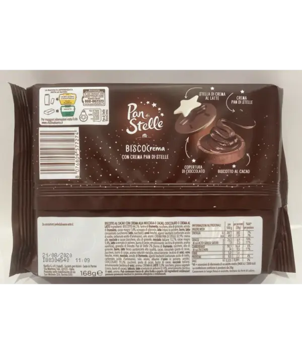 Pan di Stelle Cream Filled Biscuits 168g Pack