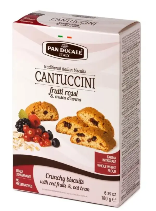 Pan Ducale Italian Red Berries & Oat Bran Cantuccini Cookies 6.35oz - Image 2