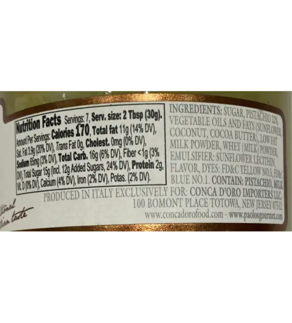 Paolo's Authentic Italian Pistachio Spread 7.4 oz - Image 2