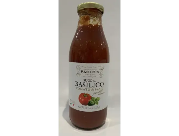 Paolo's Basil Tomato Sauce 520g - Authentic Italian Flavor