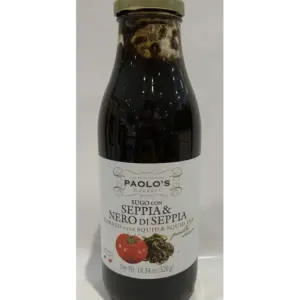 Paolo's Squid Ink Tomato Sauce 520g - Premium Italian Pasta Sauce