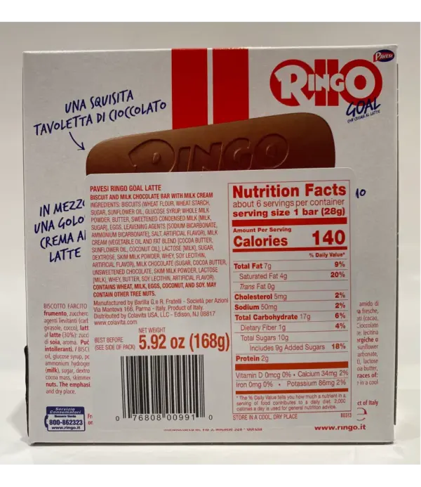 Pavesi Ringo Goals w/ Milk Cream Filling Cookie Biscuit Snacks - Image 2