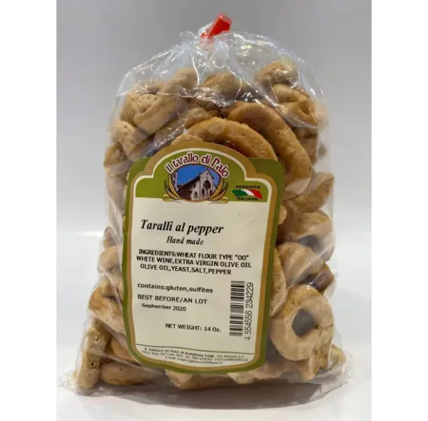 Pepper Taralli Crackers, Authentic Italian Snack 14 oz by Il Tarallo - Image 2