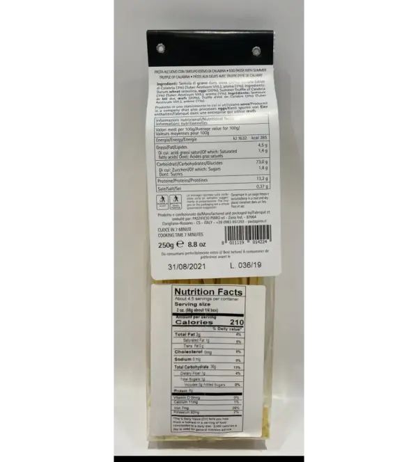Pirro Truffle Tagliatelle Pasta 8.8 oz - Premium Italian Gourmet Noodles