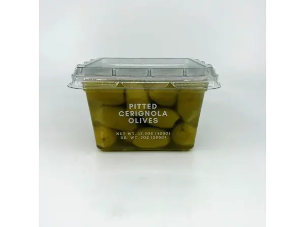 Pitted Green Cerignola Olives 450g - Large & Mild Flavor