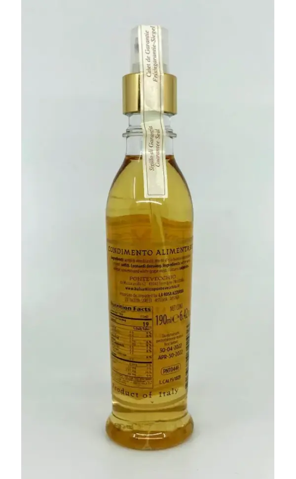 PonteVecchio White Balsamic Vinegar Spray 190ml - Aromatic & Versatile