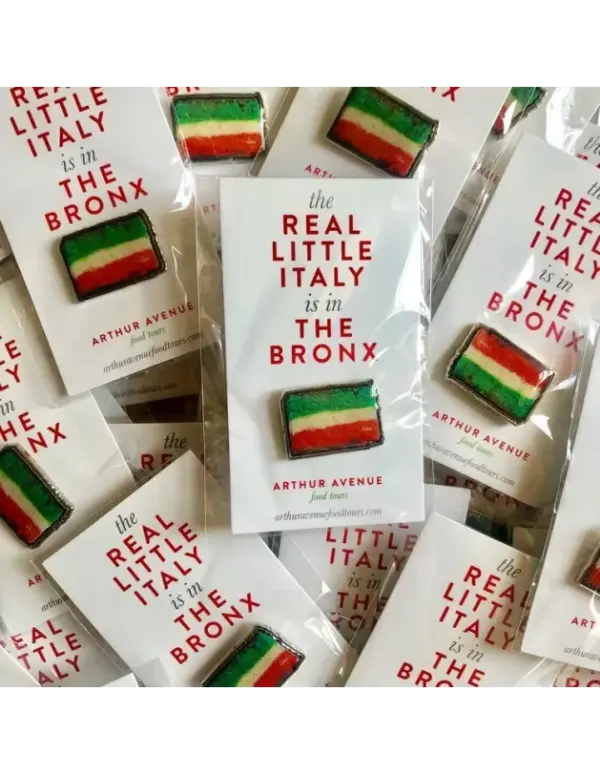 Rainbow Cookie Enamel Pin - Arthur Avenue Food Tours Souvenir