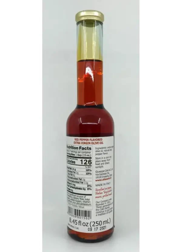 Red Pepper Infused Extra Virgin Olive Oil - Calvi 250ml